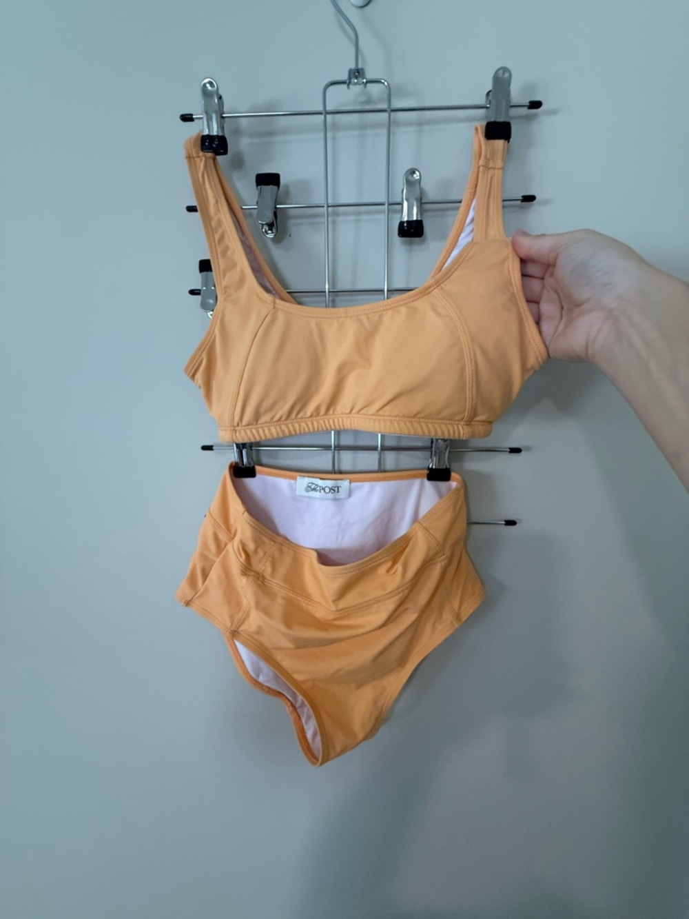 Sarah Knuth The Post Orange High-Waist Bikini Set size small sporty orange